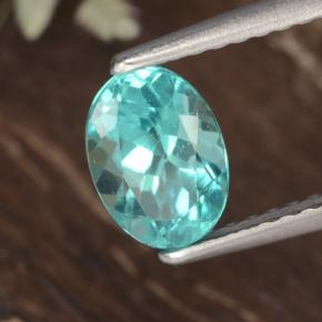 Apatite turquoise naturelle coupe ovale, 1,13 ct, VS