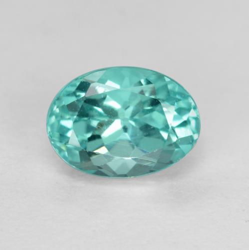 Apatite turquoise naturelle coupe ovale, 1,14 ct, VS
