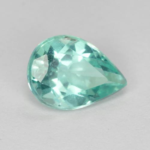 Apatite turquoise naturelle en forme de poire, 1,12 ct, VS