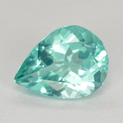 Apatite Vert bleuâtre naturelle En forme de poire, 1.15 ct, VS