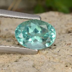 Apatite Vert bleuâtre naturelle Coupe ovale, 0.98 ct, VS