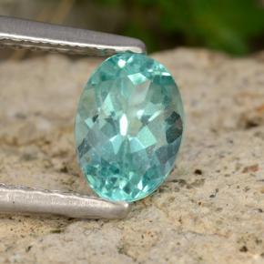 Apatite Vert bleuâtre naturelle Coupe ovale, 0.98 ct, VS
