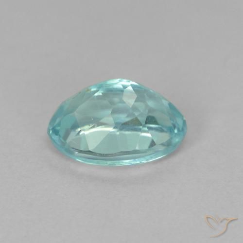 Apatite Vert bleuâtre naturelle ovale, 0.91 ct, VS