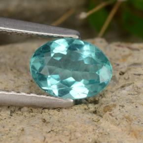 Apatite bleue naturelle coupe ovale, 0,79 ct, VS