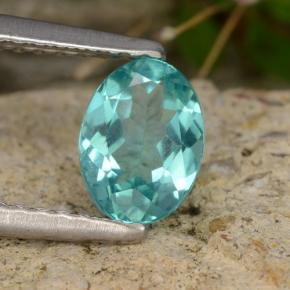 Apatite bleue naturelle coupe ovale, 0,79 ct, VS