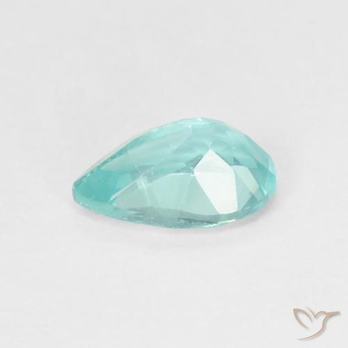 Apatite Bleu-vert intense naturelle En forme de poire, 0.92 ct, VS