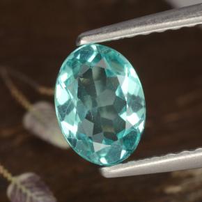 Apatite turquoise naturelle coupe ovale, 0,77 ct, VS