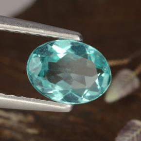 Apatite turquoise naturelle coupe ovale, 0,77 ct, VS