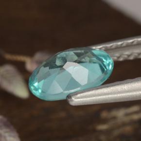 Apatite turquoise naturelle coupe ovale, 0,77 ct, VS