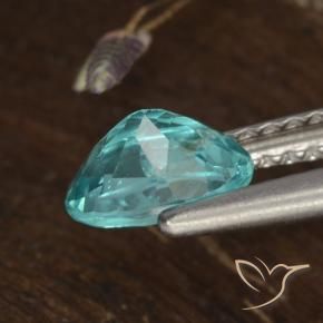 Apatite Vert bleu vif naturelle ovale, 0.84 ct, VS