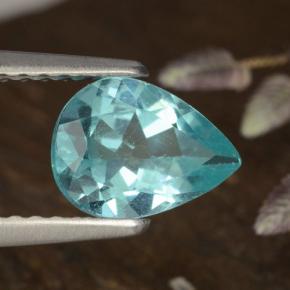 Apatite turquoise naturelle en forme de poire, 0,97 ct, VS