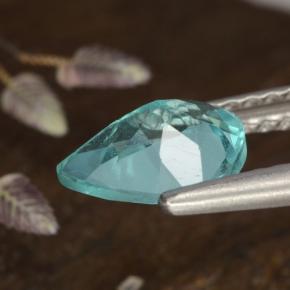 Apatite turquoise naturelle en forme de poire, 0,97 ct, VS
