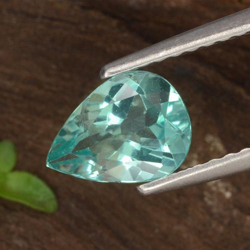 Apatite Bleu Vert Électrique naturelle En forme de poire, 1.02 ct, VS