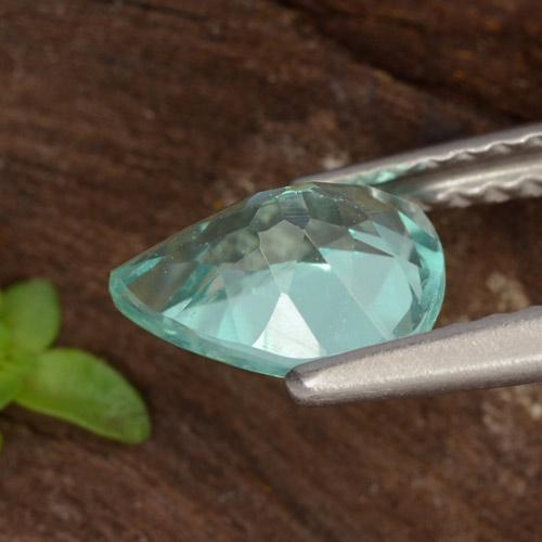 Apatite Bleu Vert Électrique naturelle En forme de poire, 1.02 ct, VS