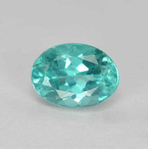 Apatite turquoise naturelle coupe ovale, 1,01 ct, VS