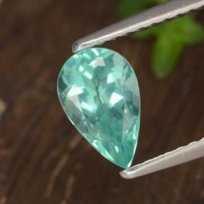 Apatite Bleu Vert Électrique naturelle En forme de poire, 1.02 ct, VS