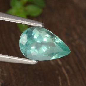 Apatite Bleu Vert Électrique naturelle En forme de poire, 1.02 ct, VS