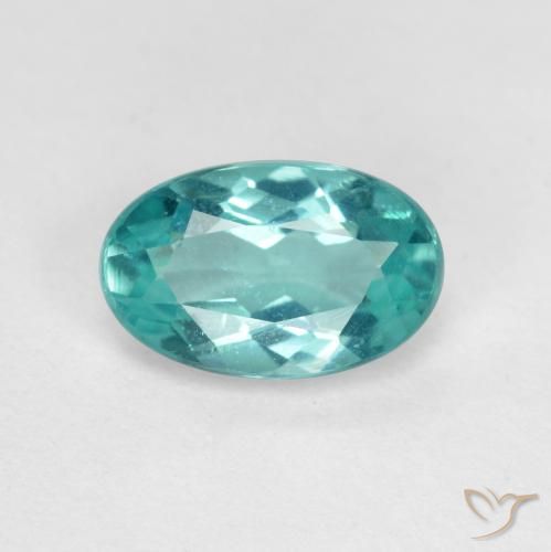 Apatite Sarcelle vif naturelle Coupe ovale, 1.02 ct, VS