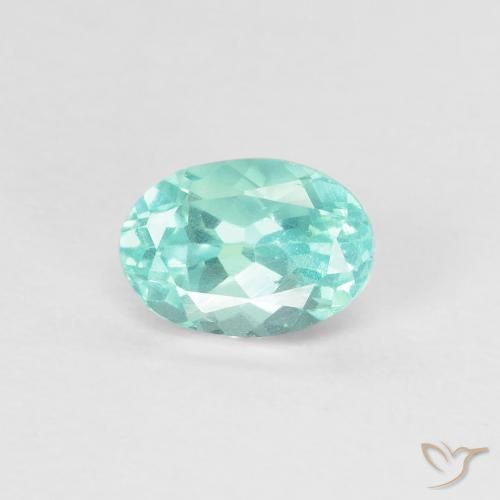 Apatite Bleu-vert intense naturelle ovale, 0.98 ct, VS