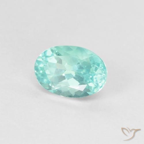 Apatite Bleu-vert intense naturelle ovale, 0.98 ct, VS