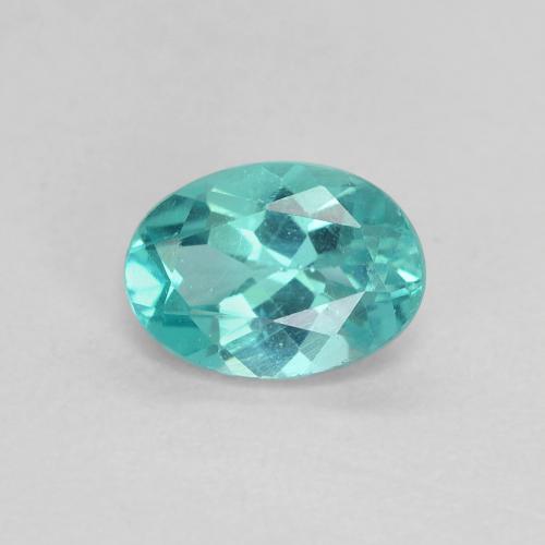 Apatite Bleu-vert intense naturelle Coupe ovale, 0.87 ct, VS