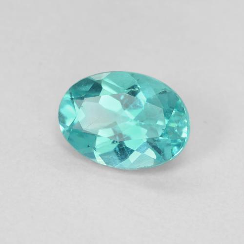Apatite Bleu-vert intense naturelle Coupe ovale, 0.87 ct, VS