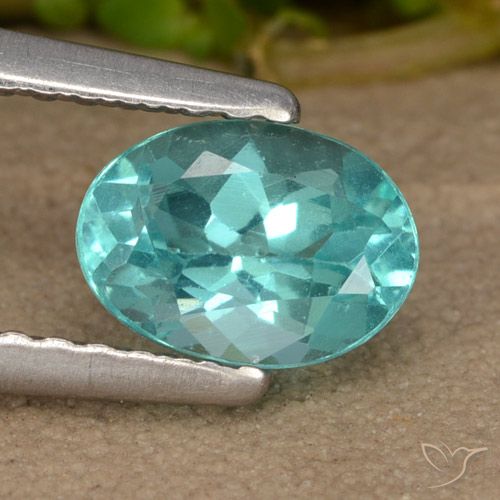 0.87ct Naturel Vert bleu vif Apatite, ovale, VS