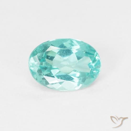 Apatite Bleu-vert intense naturelle ovale, 0.83 ct, VS