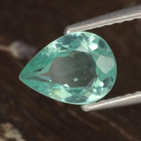 Apatite Sarcelle vif naturelle En forme de poire, 1.18 ct, VS