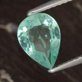 Apatite Sarcelle vif naturelle En forme de poire, 1.18 ct, VS