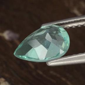 Apatite Sarcelle vif naturelle En forme de poire, 1.18 ct, VS