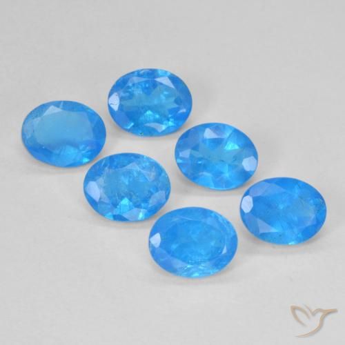 1.98ctw Naturel Azur profond Apatite, ovale, VS