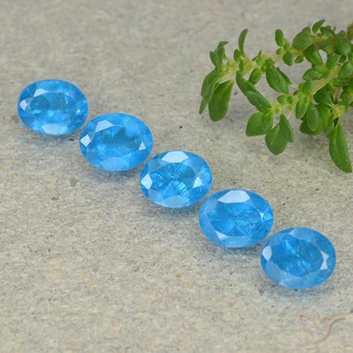 2.09ctw Naturel Bleu bébé profond Apatite, ovale, VS