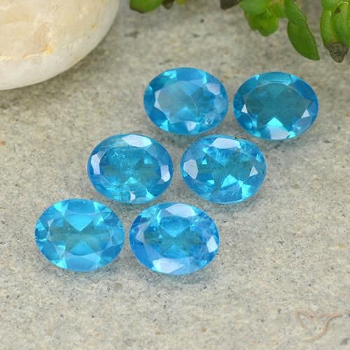 2.10ctw Naturel Bleu électrique Apatite, ovale, VS