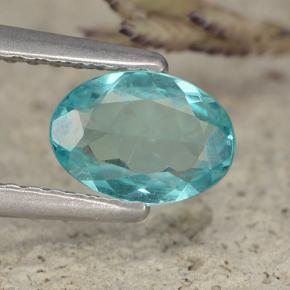 Apatite Bleu électrique naturelle Coupe ovale, 0.70 ct, VVS-VS