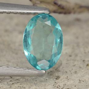 Apatite Bleu électrique naturelle Coupe ovale, 0.70 ct, VVS-VS