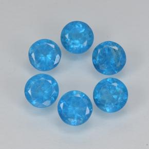 Achetez naturel 1.24ct Bleu intense Apatite gems, Coupe roude, En provenance Madagascar chez GemSelect. En stock, livraison internationale!
