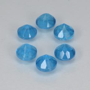 Achetez naturel 1.24ct Bleu intense Apatite gems, Coupe roude, En provenance Madagascar chez GemSelect. En stock, livraison internationale!