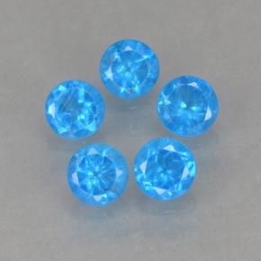 Achetez naturel 0.99ct Bleu Apatite gems, Coupe roude, En provenance Madagascar chez GemSelect. En stock, livraison internationale!