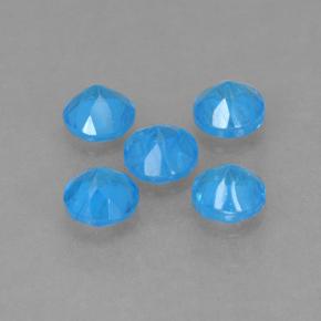 Achetez naturel 0.99ct Bleu Apatite gems, Coupe roude, En provenance Madagascar chez GemSelect. En stock, livraison internationale!