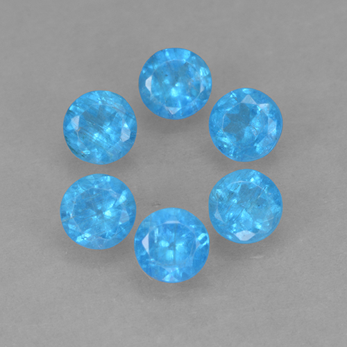 Achetez naturel 1.13ct Bleu moyen Apatite gems, Coupe roude, En provenance Madagascar chez GemSelect. En stock, livraison internationale!