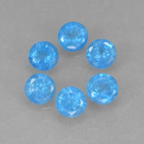 Achetez naturel 1.10ct Bleu bébé profond Apatite gems, Coupe roude, En provenance Madagascar chez GemSelect. En stock, livraison internationale!