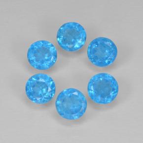Achetez naturel 1.08ct Bleu azur intense Apatite gems, Coupe roude, En provenance Madagascar chez GemSelect. En stock, livraison internationale!