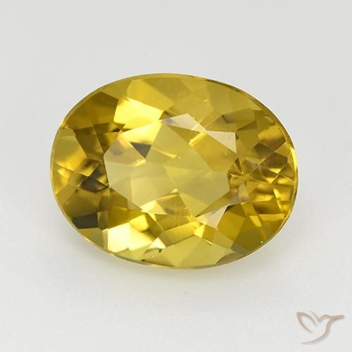 Apatite Doré jaunâtre naturelle ovale, 4.90 ct, VVS-VS