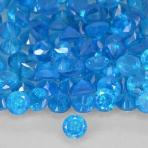 Achetez naturel 0.74ct Bleu Apatite gems, Coupe roude, En provenance Madagascar chez GemSelect. En stock, livraison internationale!