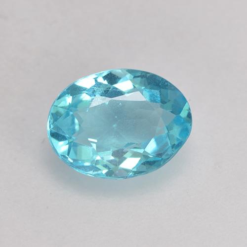 Apatite bleu suisse naturelle coupe ovale, 0,67 ct, VS