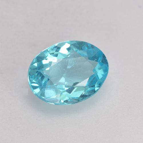 Apatite bleu suisse naturelle coupe ovale, 0,67 ct, VS
