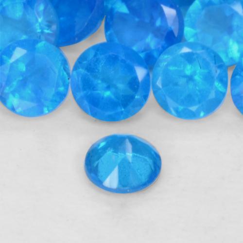 Achetez naturel 0,30ct bleue apatite gems, coupe roude, en provenance madagascar chez gemselect. en stock, livraison internationale!