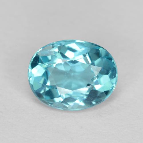 Apatite turquoise naturelle coupe ovale, 0,48 ct, VS-SI