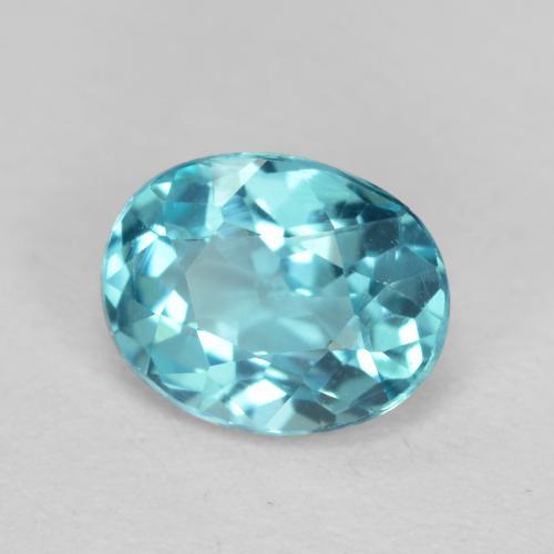 Apatite turquoise naturelle coupe ovale, 0,48 ct, VS-SI